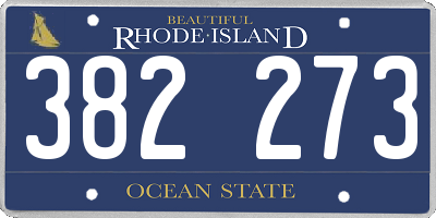 RI license plate 382273