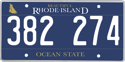 RI license plate 382274