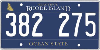 RI license plate 382275