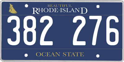 RI license plate 382276