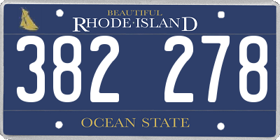 RI license plate 382278