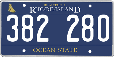 RI license plate 382280