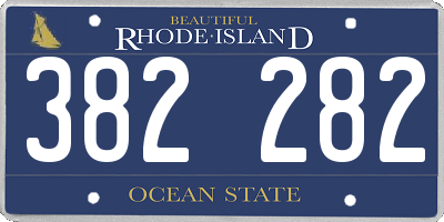 RI license plate 382282