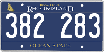 RI license plate 382283
