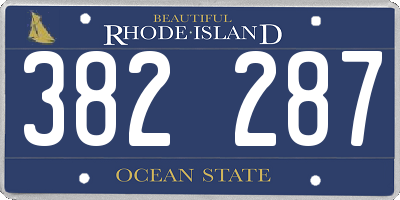 RI license plate 382287