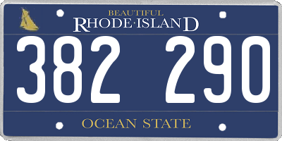 RI license plate 382290