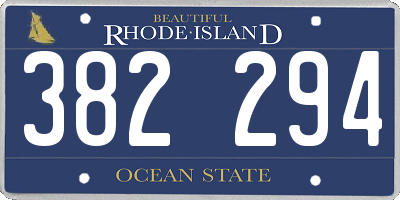 RI license plate 382294