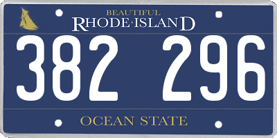 RI license plate 382296