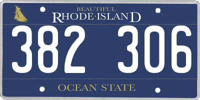 RI license plate 382306