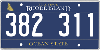 RI license plate 382311