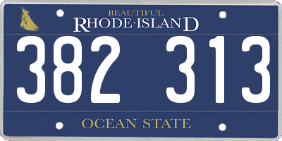 RI license plate 382313