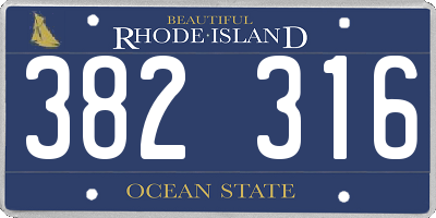 RI license plate 382316
