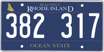 RI license plate 382317