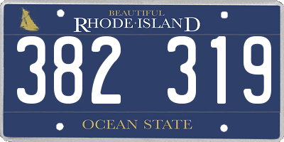 RI license plate 382319