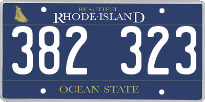 RI license plate 382323