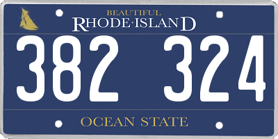 RI license plate 382324