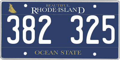 RI license plate 382325