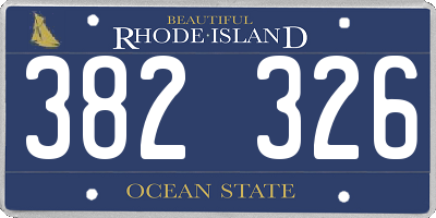 RI license plate 382326