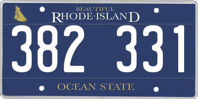 RI license plate 382331