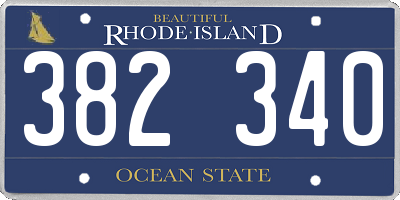 RI license plate 382340