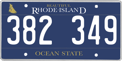 RI license plate 382349