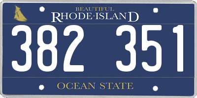 RI license plate 382351