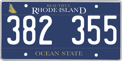 RI license plate 382355