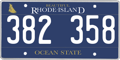 RI license plate 382358