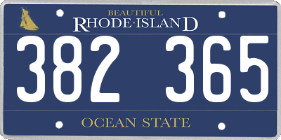 RI license plate 382365