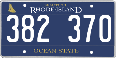 RI license plate 382370