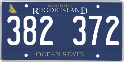 RI license plate 382372