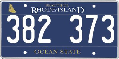 RI license plate 382373