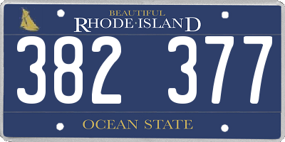 RI license plate 382377