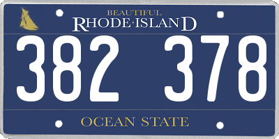 RI license plate 382378