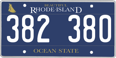 RI license plate 382380
