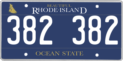 RI license plate 382382