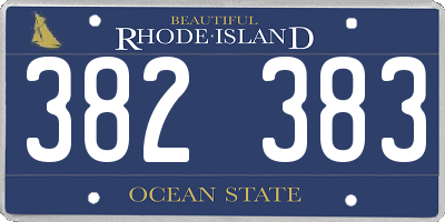 RI license plate 382383