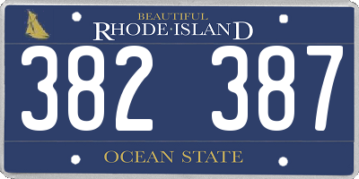 RI license plate 382387