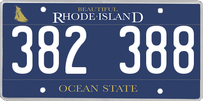 RI license plate 382388