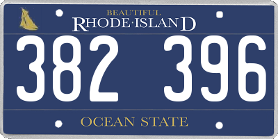 RI license plate 382396