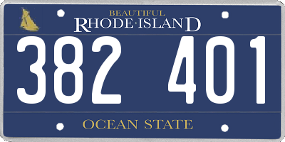 RI license plate 382401