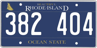 RI license plate 382404