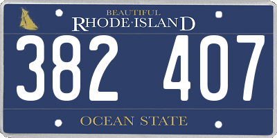 RI license plate 382407