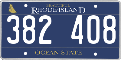 RI license plate 382408