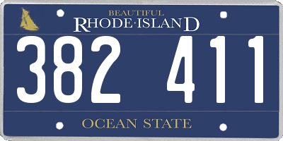 RI license plate 382411