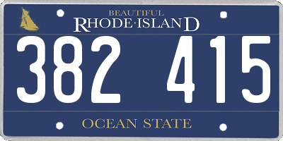 RI license plate 382415