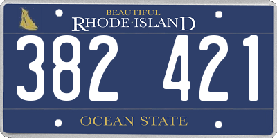 RI license plate 382421