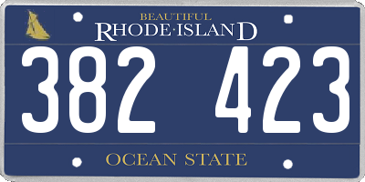 RI license plate 382423