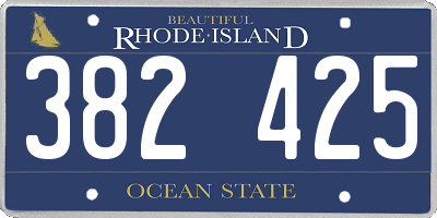 RI license plate 382425