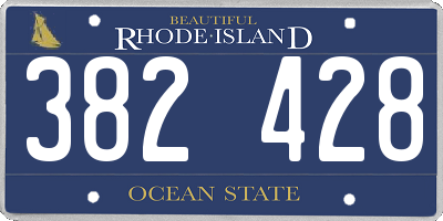 RI license plate 382428